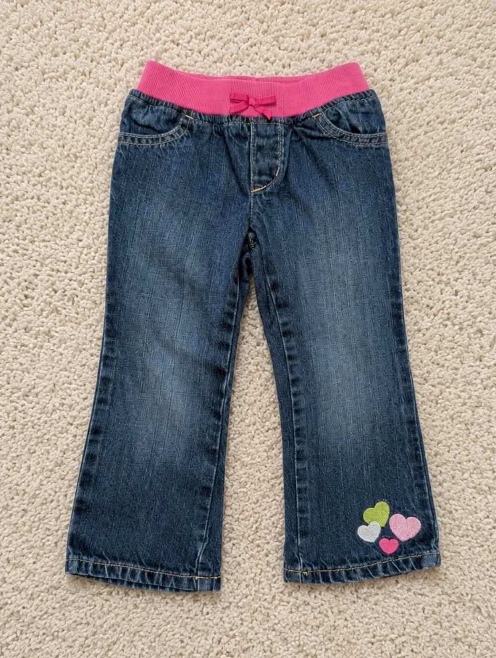 Gymboree Embroidered Denim Jeans Bootcut Flared Toddler Girls 2T
